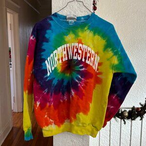 Northwestern University Tie Dyed Crewneck Small